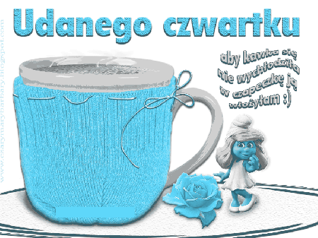 Smerfetka z życzeniami na czwartek